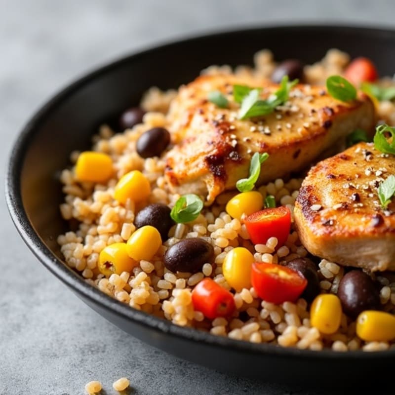 Chicken and Rice Skillet with Corn and Black Beans