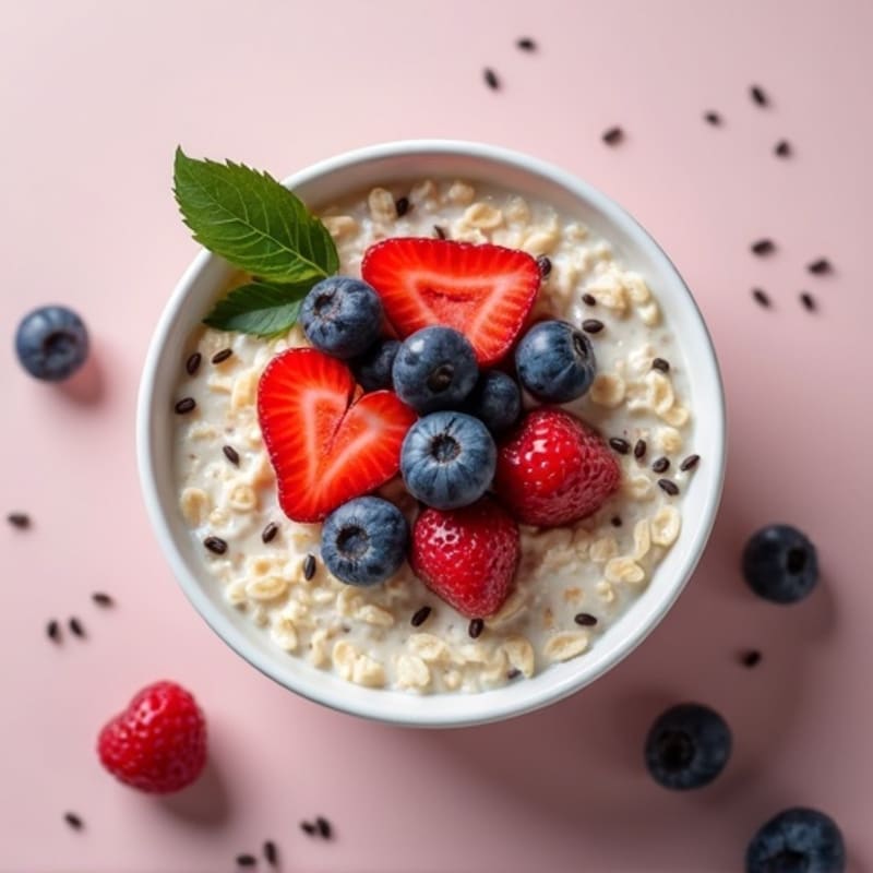 Vanilla-Berry Protein Overnight Oats