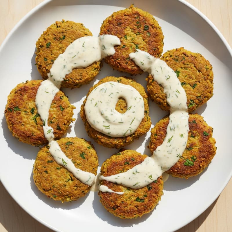 Crispy Falafel with Lemon-Herb Tahini Sauce