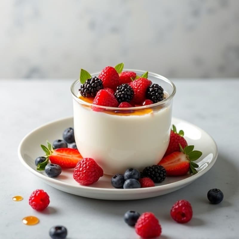 Silky Vanilla Protein Yogurt with Mixed Berries