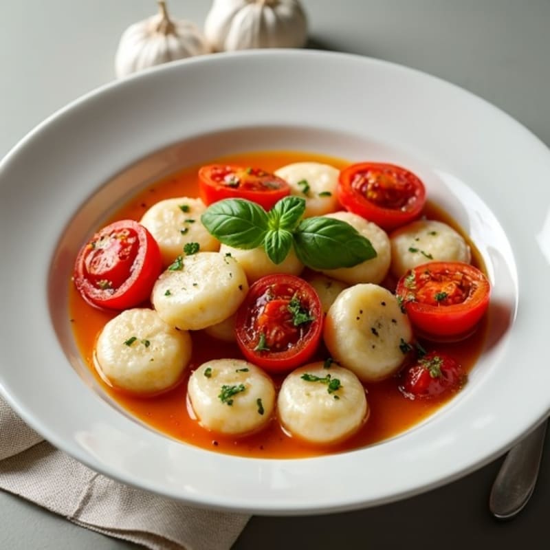 Creamy Ricotta Gnocchi with Herb-Roasted Tomatoes