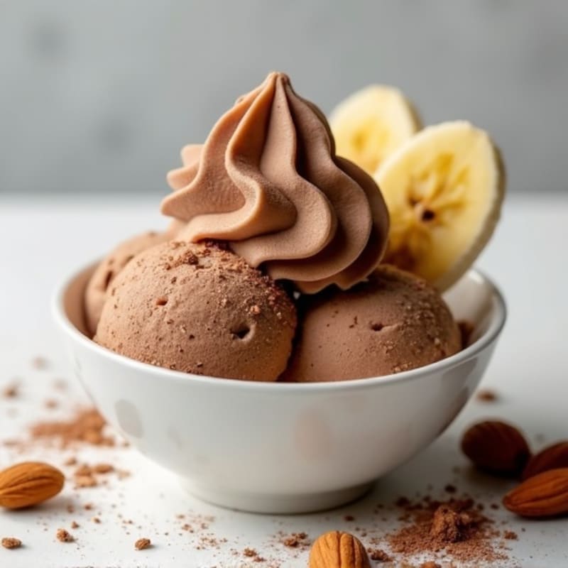 Protein-Packed Chocolate Almond Nice Cream