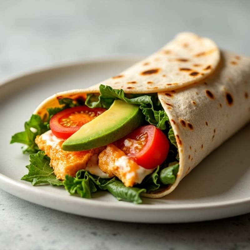 Healthy Buffalo Ranch Chicken Wrap