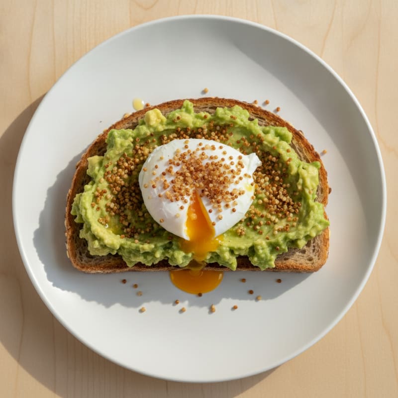 Creamy Avocado Toast with Poached Egg