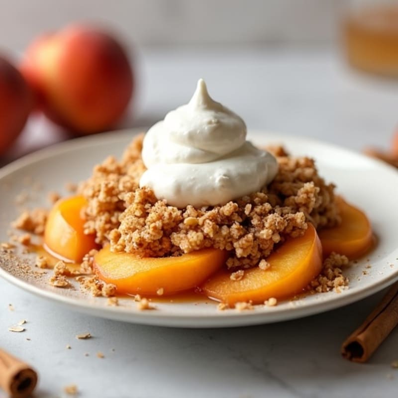 Protein-Packed Peach Crumble with Almond Oat Topping