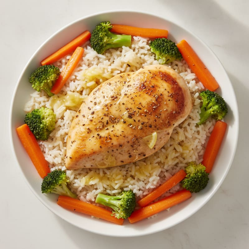 Lemon Herb Roasted Chicken with Jasmine Rice