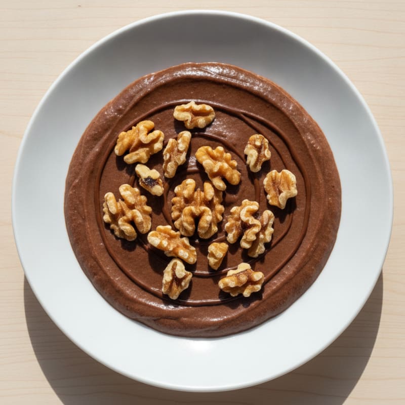 Silky Chocolate Protein Pudding with Toasted Walnuts