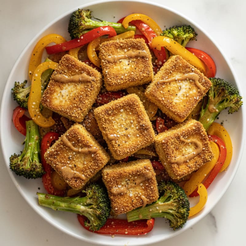 Pan-Seared Tofu with Roasted Vegetables
