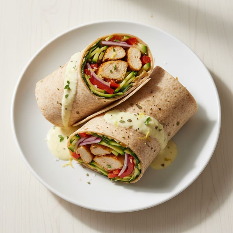Lemon-Herb Chicken and Veggie Wraps