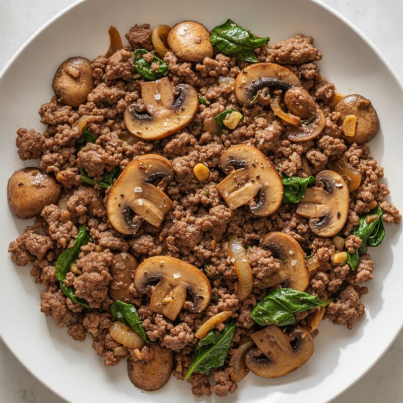 Savory Ground Beef and Mushroom Skillet