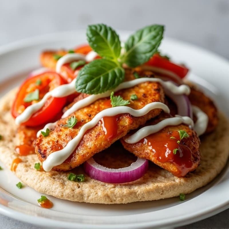 Healthy Chicken BBQ Ranch Flatbread
