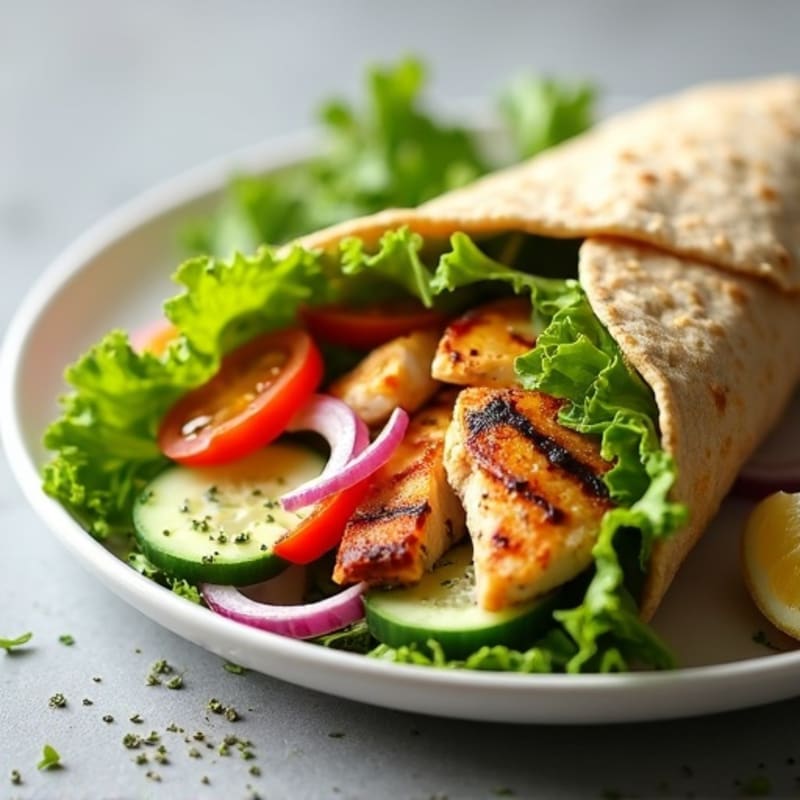 Lemon Herb Grilled Chicken and Fresh Vegetable Wrap
