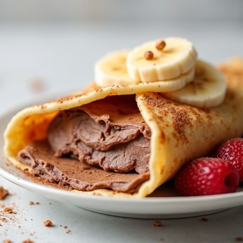 Protein Crepes with Creamy Chocolate-Hazelnut Banana Filling