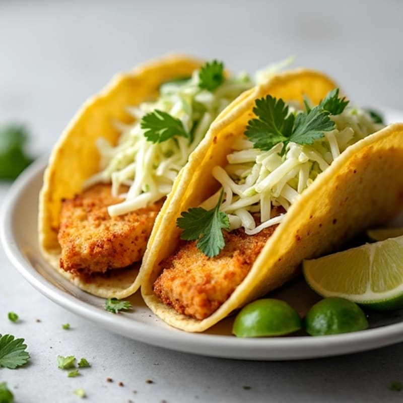 Crispy Baked Fish Tacos with Lime Slaw