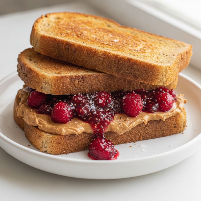 Keto Protein Peanut Butter and Berry Sandwich