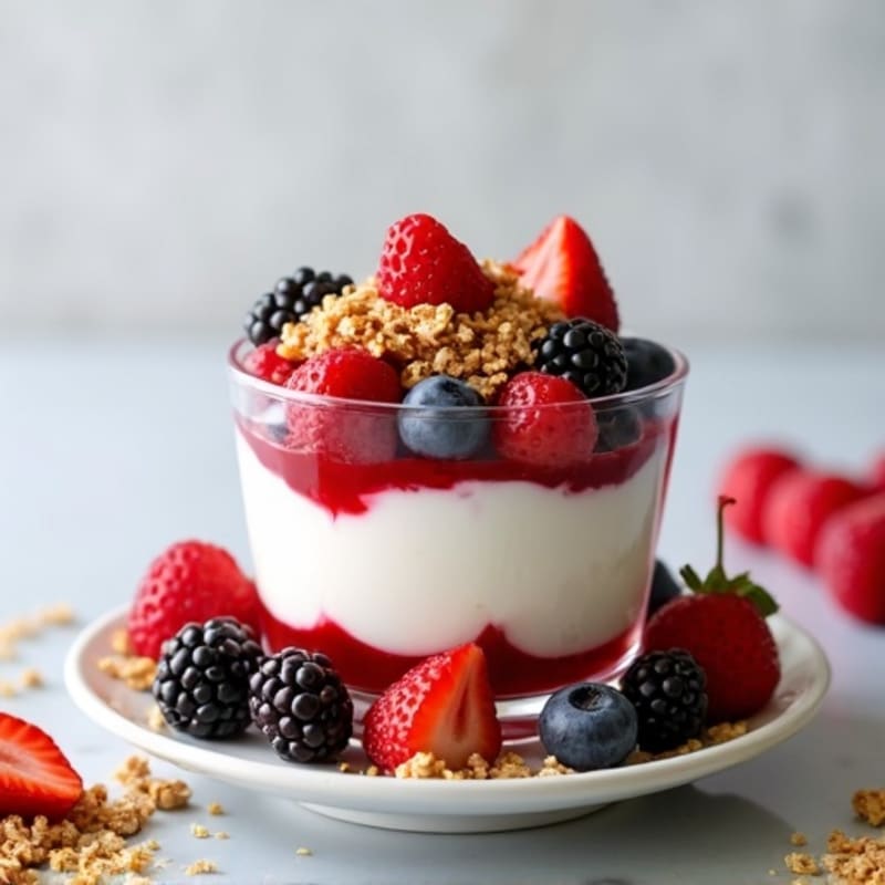 Greek Yogurt Parfait with Mixed Berries and Almond Butter
