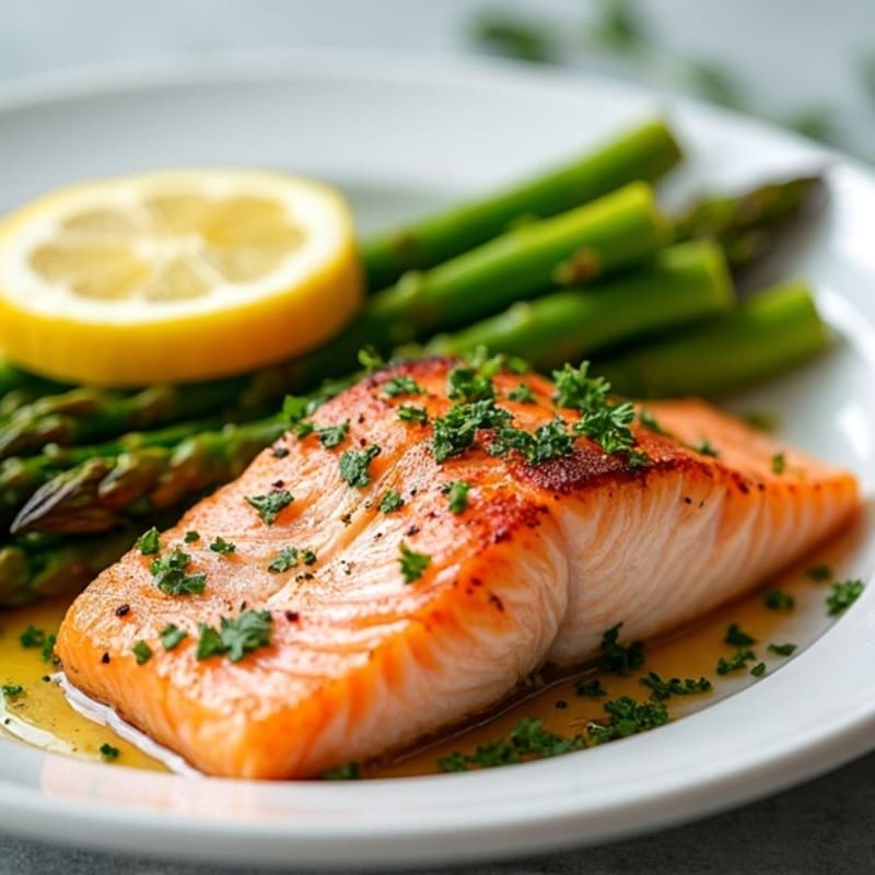 Lemon-Herb Roasted Salmon with Crispy Asparagus