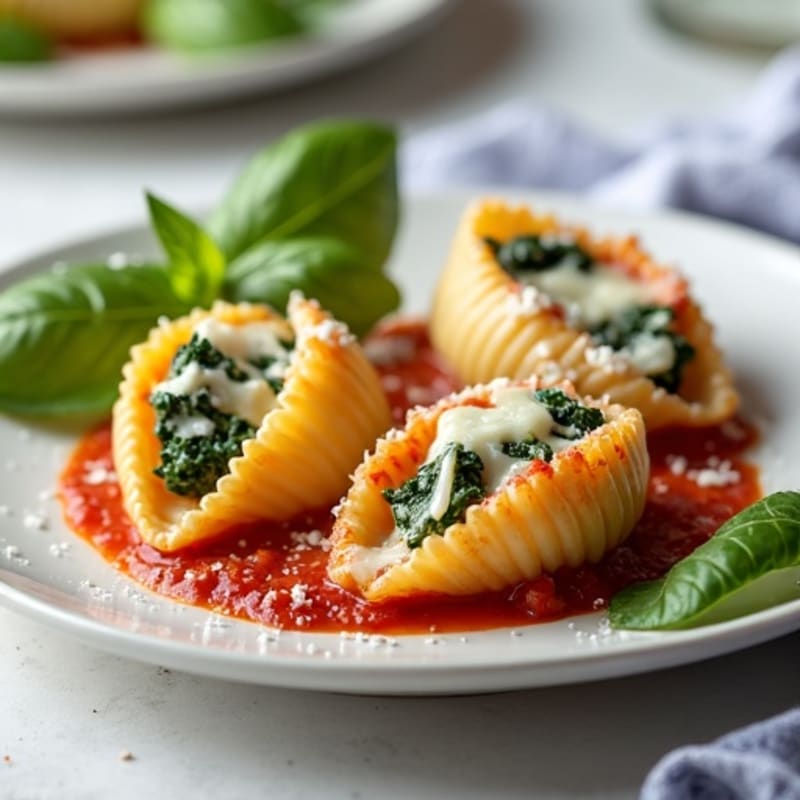 Healthy Baked Spinach & Ricotta Stuffed Shells
