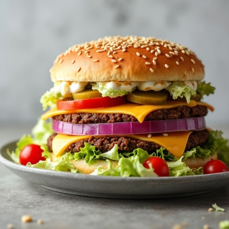 Lean Ground Beef Big Mac Salad with Creamy Dressing