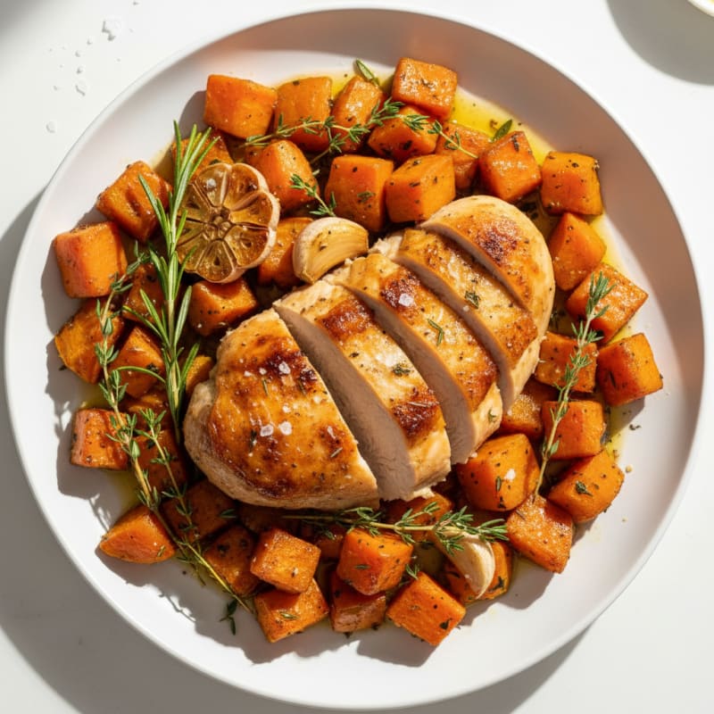 Garlic Herb Roasted Chicken with Root Vegetables