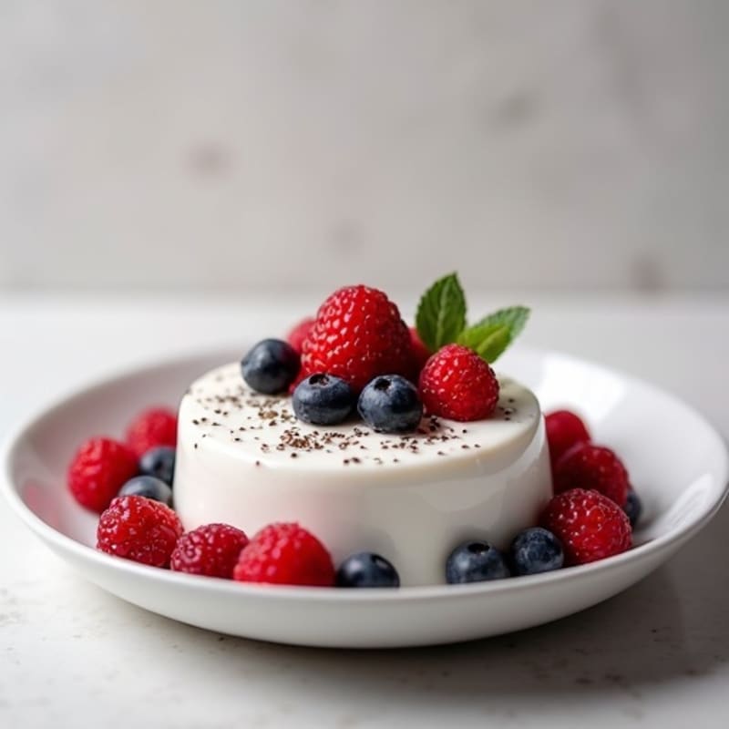 Silky Greek Yogurt Protein Pudding with Mixed Berries