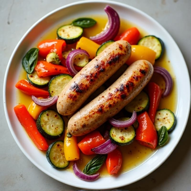 Sheet Pan Chicken Sausage with Crispy Roasted Vegetables