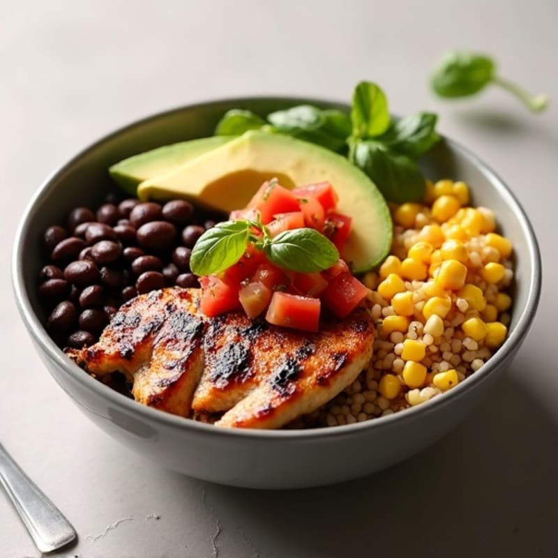 Grilled Chicken and Black Bean Bowl with Fresh Salsa