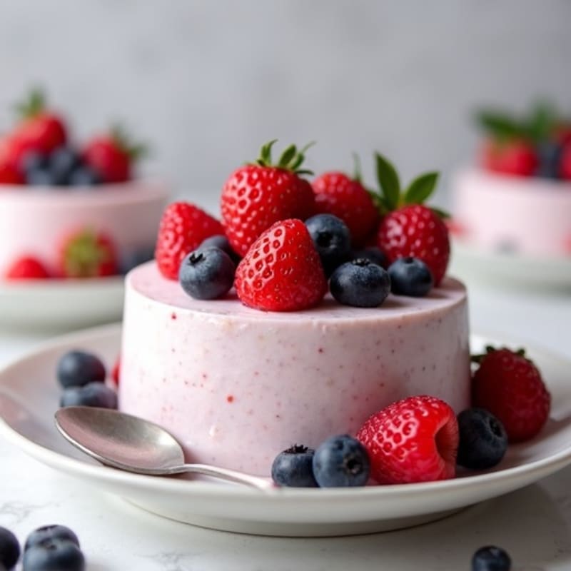 Silky Greek Yogurt Protein Mousse with Mixed Berries