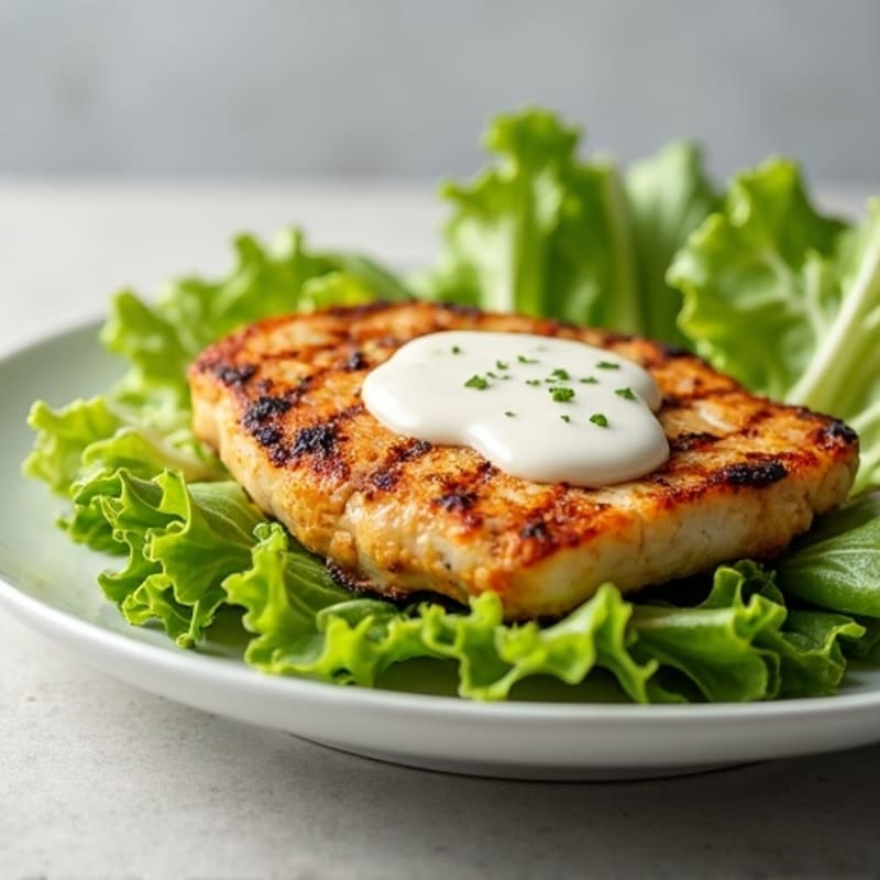 Grilled Chicken with Crisp Romaine and Creamy Caesar Dressing