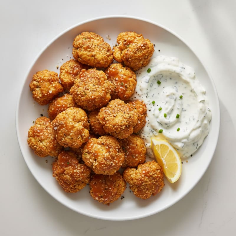 Buffalo Cauliflower Bites with Ranch Dip