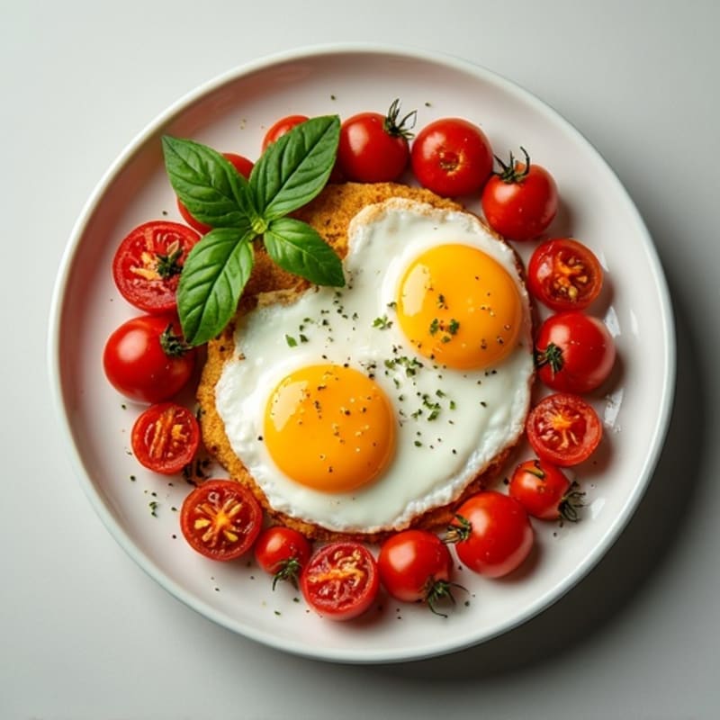 Crispy-Edge Fried Eggs with Herb-Roasted Tomatoes