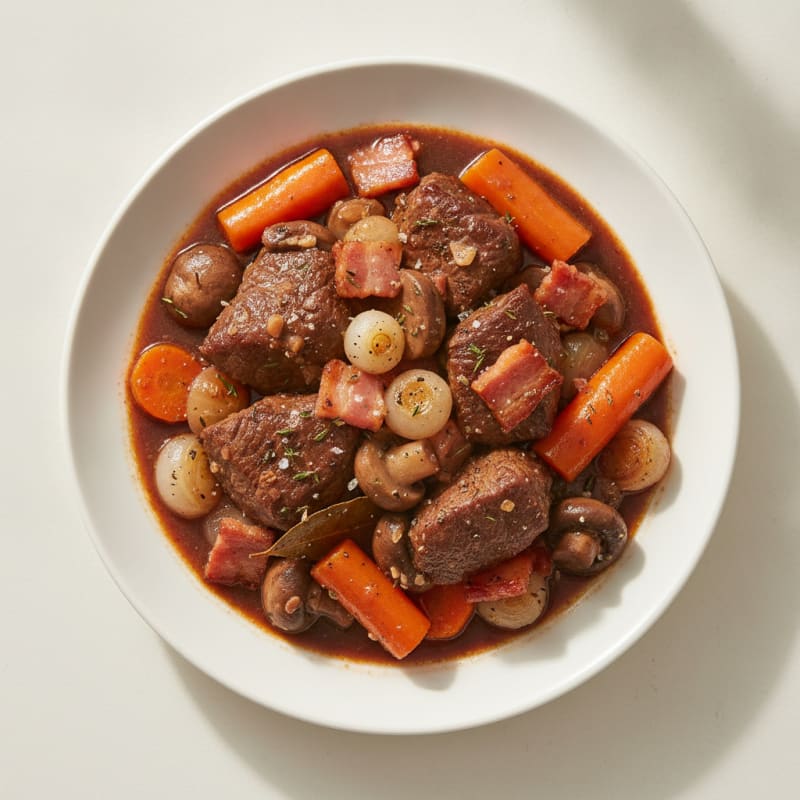 Classic Beef Bourguignon with Pearl Onions