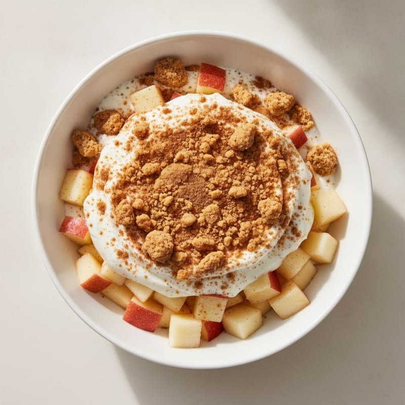 Protein Apple Yogurt Parfait with Crunchy Granola Bar Crumble