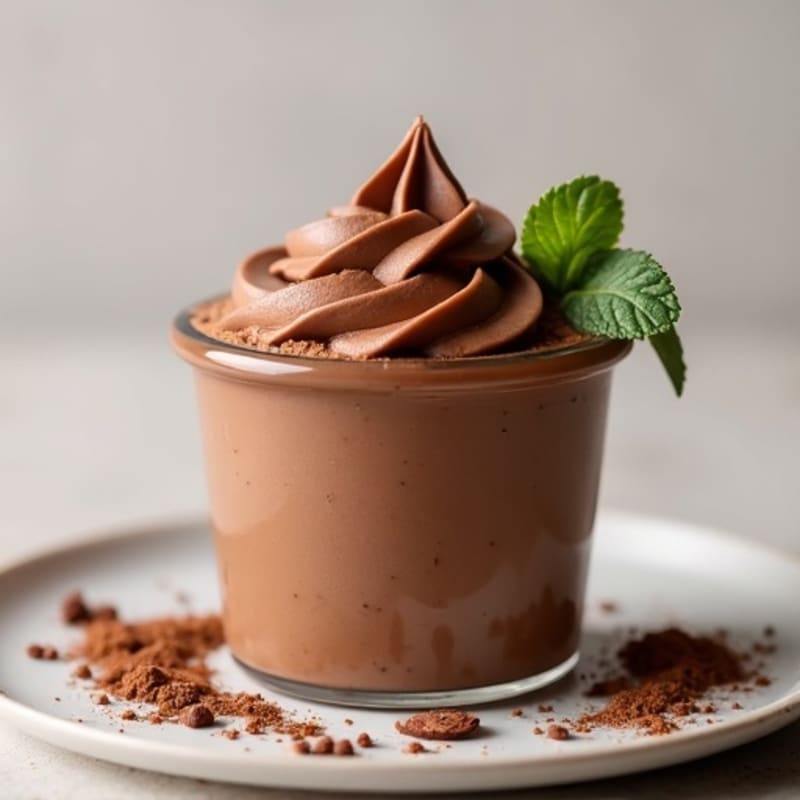 Silky Chocolate Protein Mousse with Almond Butter Swirl