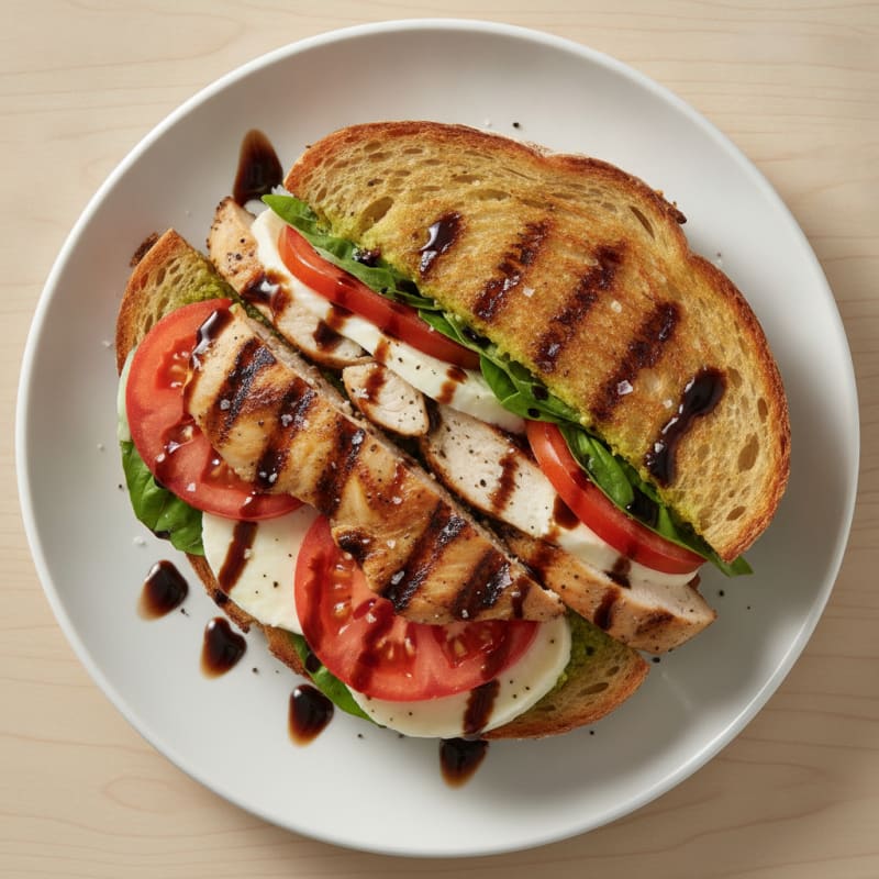 Grilled Caprese Sandwich with Balsamic Glaze