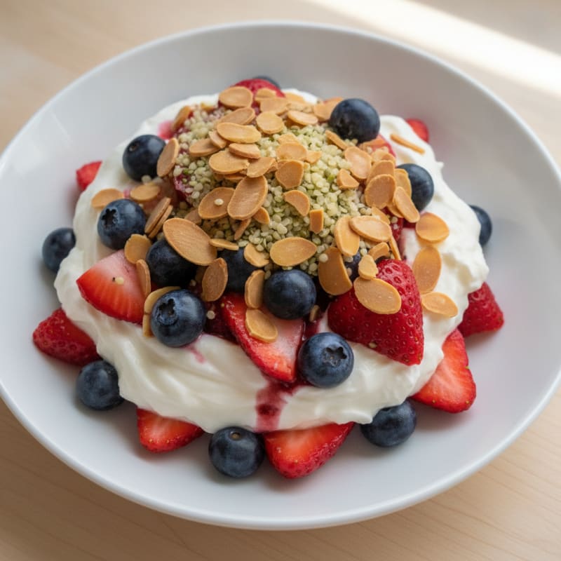Greek Yogurt Protein Parfait with Mixed Berries