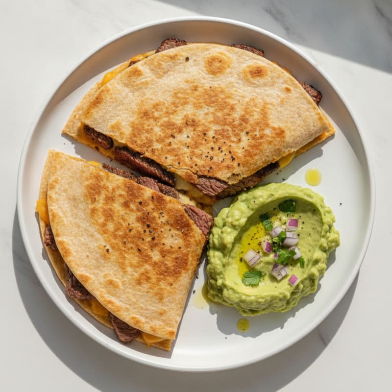 Carne Asada Quesadillas with Guacamole