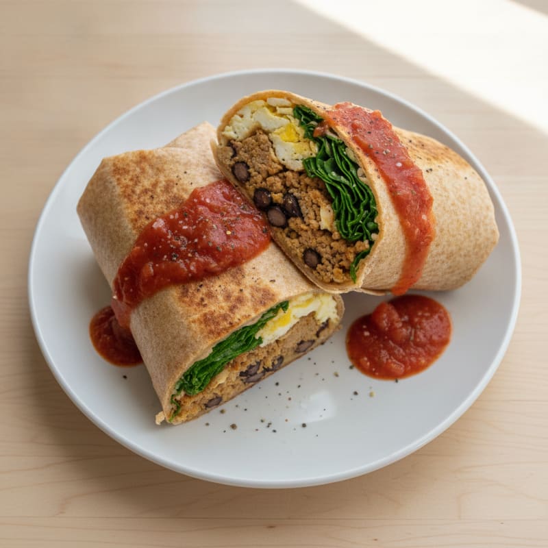 Loaded Breakfast Burrito with Salsa