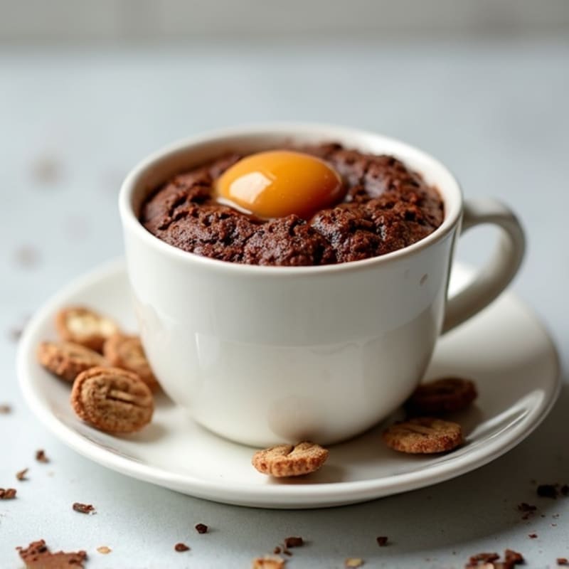 Moist Chocolate Peanut Butter Oatmeal Mug Cake