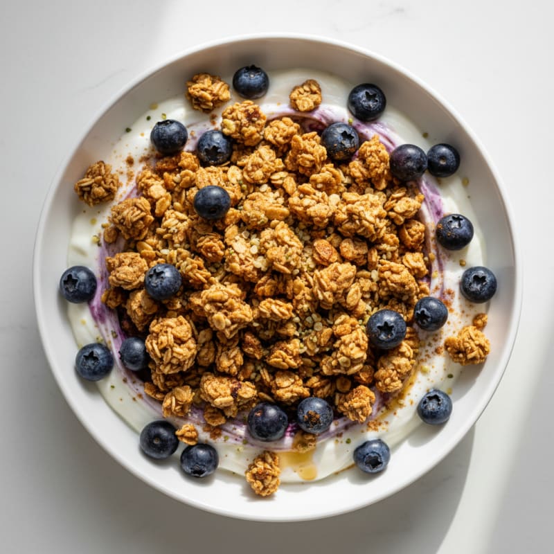 Blueberry Yoghurt with Granola Crumble