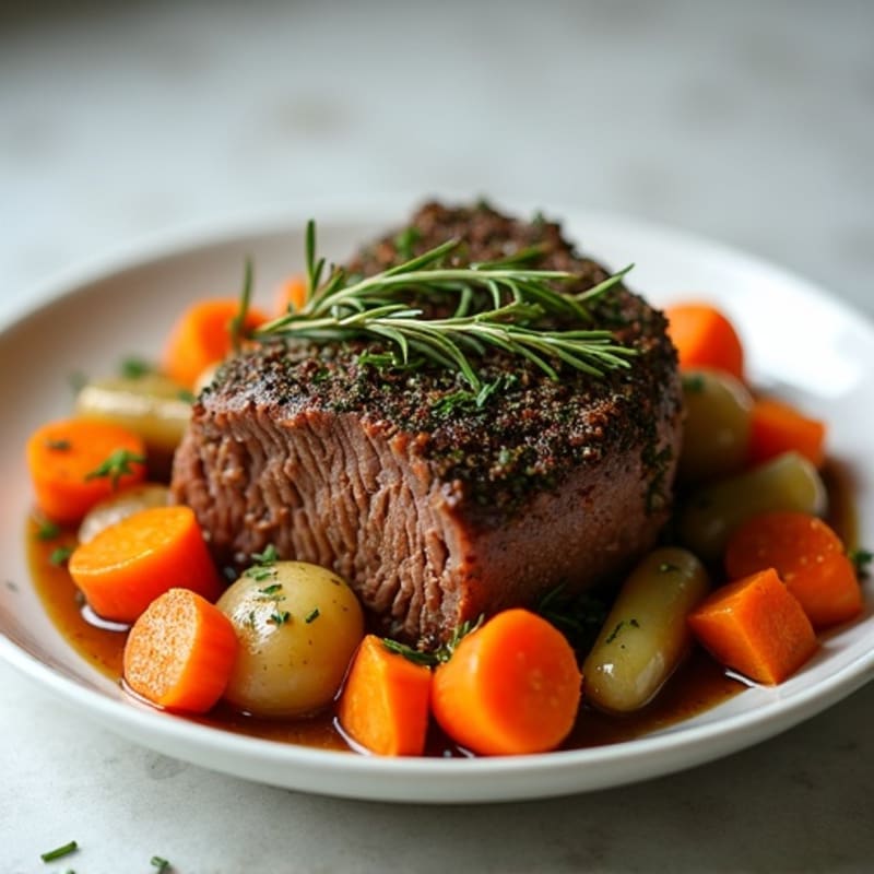 Herb-Crusted Tender Slow Cooker Pot Roast