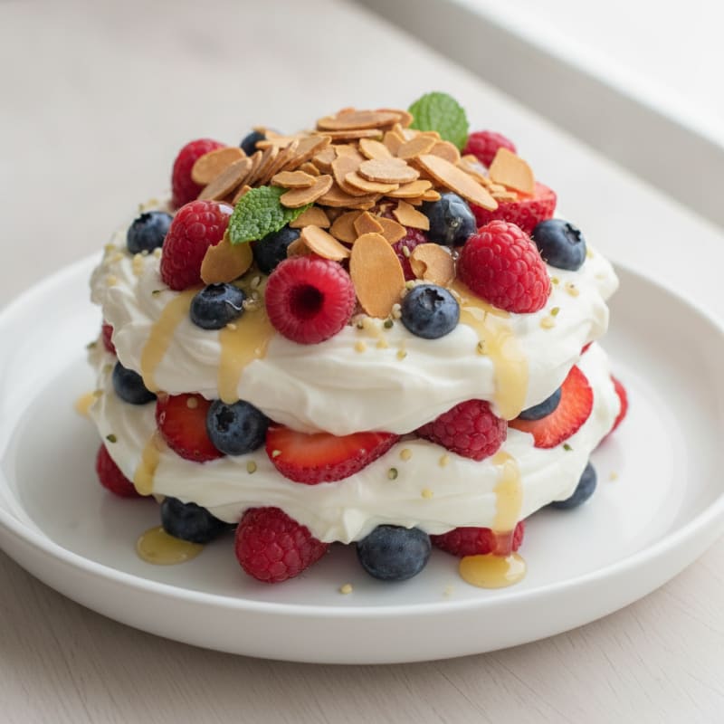 Vanilla Greek Yogurt Protein Parfait with Berries