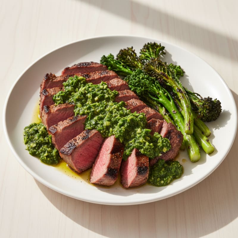 Tender Grilled Steak with Zesty Chimichurri
