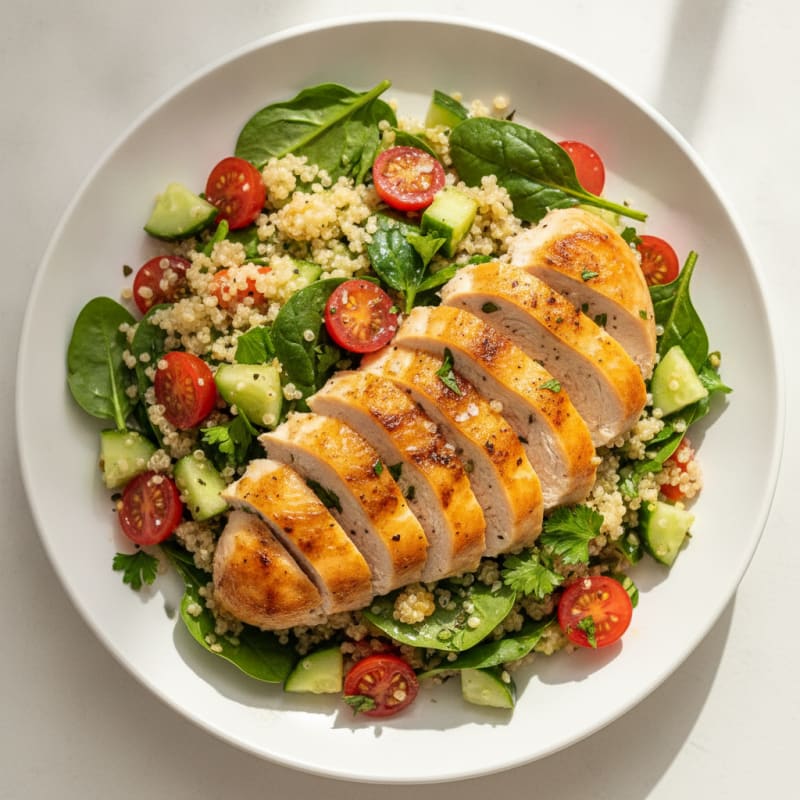 Lemon-Herb Roasted Chicken and Quinoa Salad