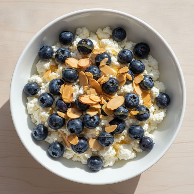 Cottage Cheese Berry Bowl with Almonds