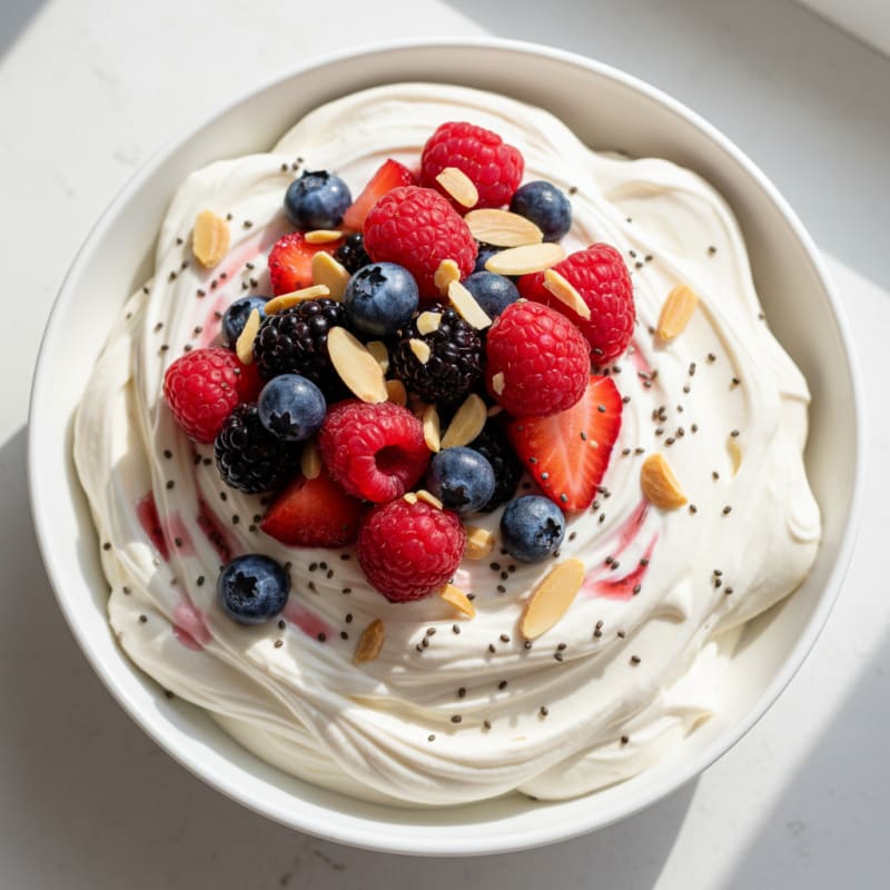 Silky Greek Yogurt Protein Mousse with Berries
