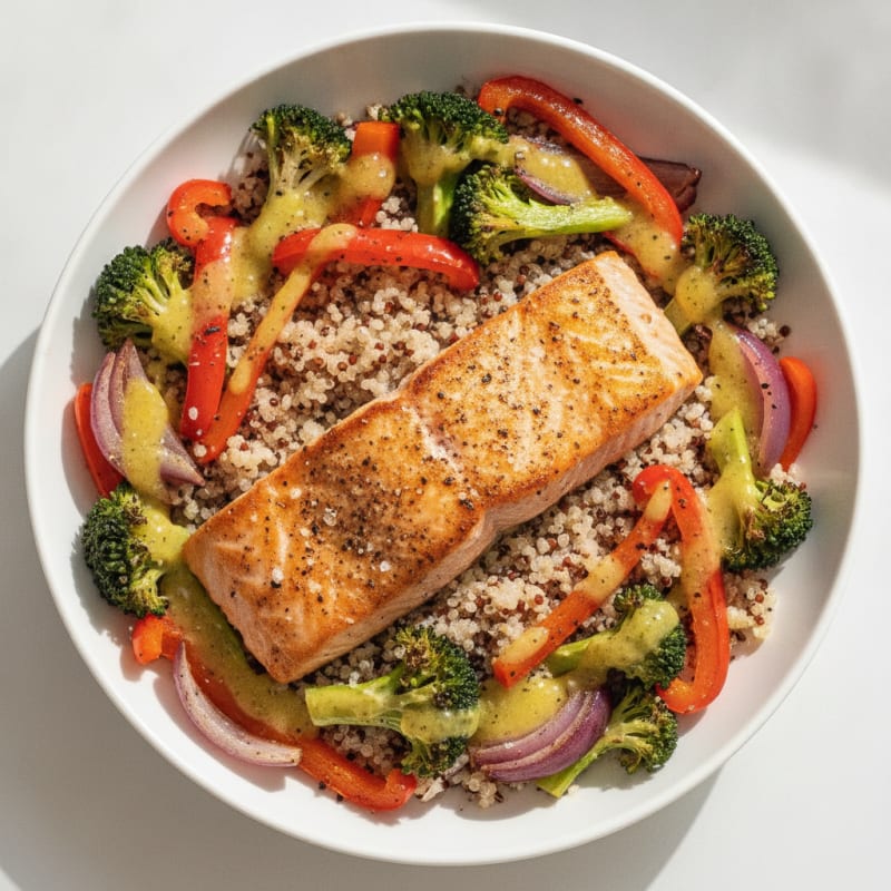 Roasted Salmon Quinoa Power Bowl