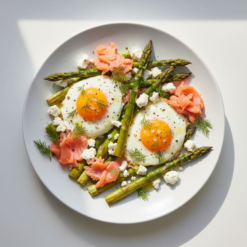 Baked Eggs with Roasted Asparagus