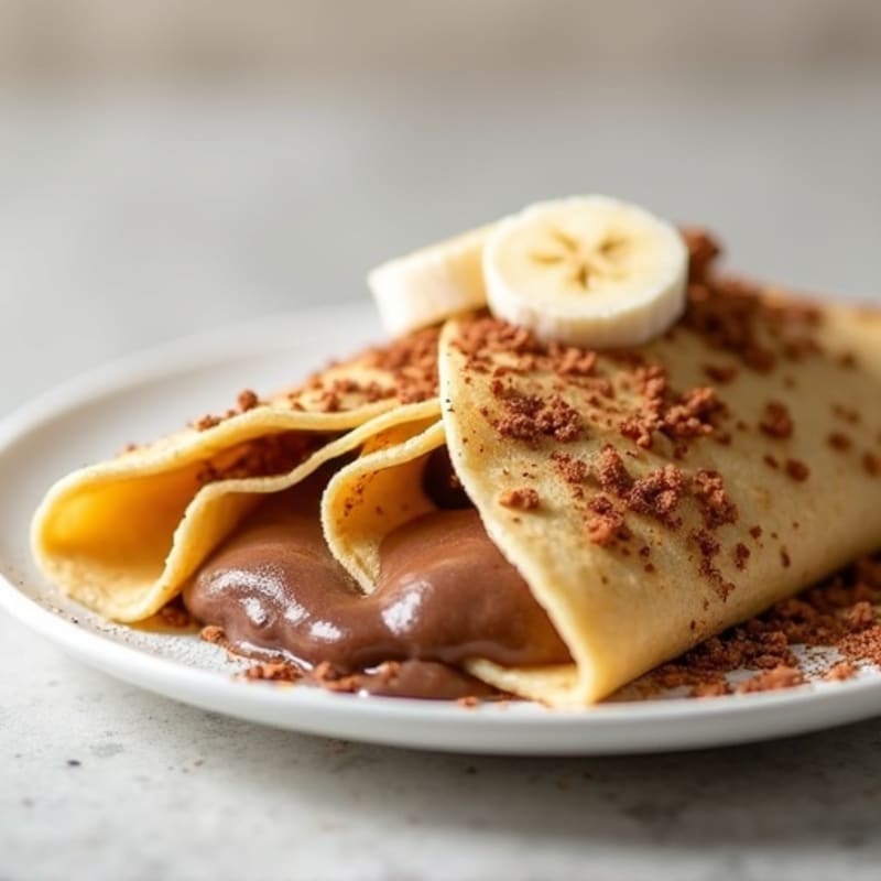 Banana Protein Crepes with Creamy Chocolate-Hazelnut Filling
