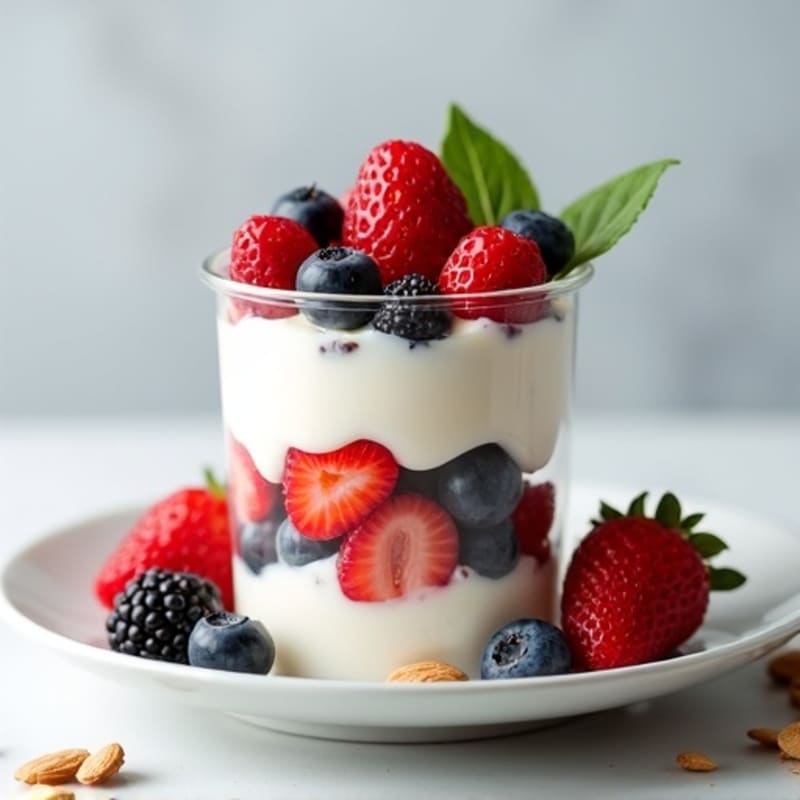 Greek Yogurt Protein Parfait with Mixed Berries